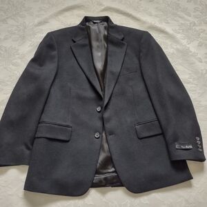 100% Camel hair black jacket blazer formal suit